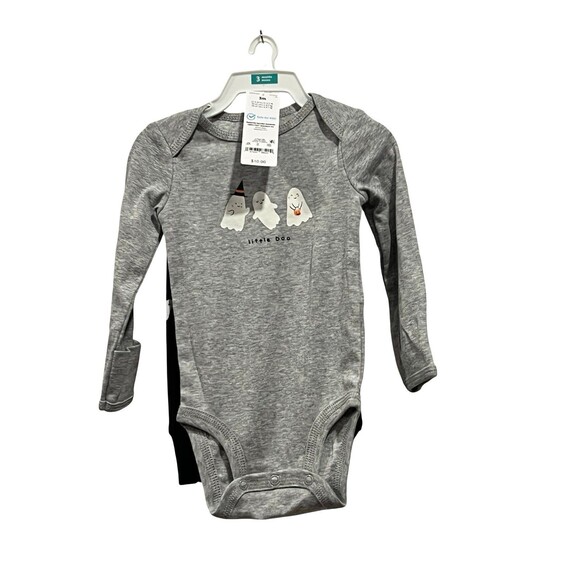 Halloween Little Boo 2pc Ghost Top & Bottom Set - Gray/Black-Size: 3m - Picture 1 of 2